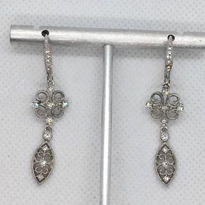 Napier Filigree Pave Drop Earrings